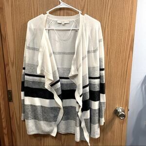 LOFT Wool Blend Open Waterfall Front Cardigan Longline Sweater Size Medium